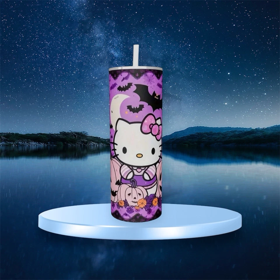 Супер милый Hello Kitty Хэллоуин из нержавеющей стали дорожная кружка с безопасной крышкой - Изображение 2 из 4