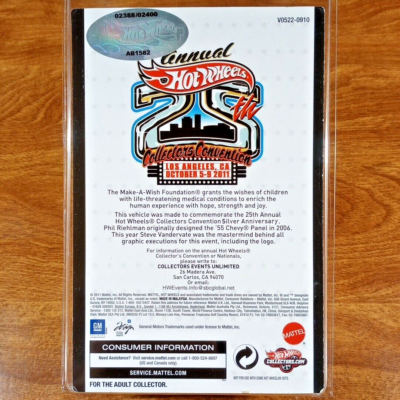 Hot Wheels RLC 25th Collectors Convention '55 Chevy Panel 2388
