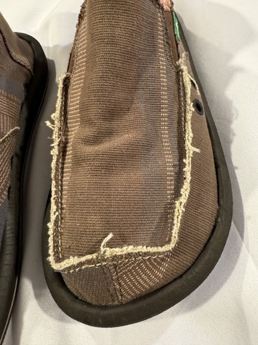 Sanuk Tweed Sidewalk Surfer Shoes Mens Size 9 Brown Multi Colors - Picture 3 of 13