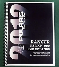 2012 Polaris Ranger RZR XP 4 900 Owner's Manual: 147 Pages & Protective Covers!