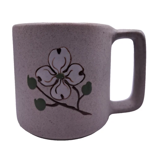 Vintage Pigeon Forge Pottery Dogwood Flower Bloom Coffee Mug Tea Cup Tennessee