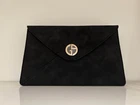 Giorgio Armani Faux Suede Black Clutch Bag