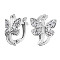 Ohrringe Creolen Ohrschmuck 925 Silber Zirkon Echtschmuck