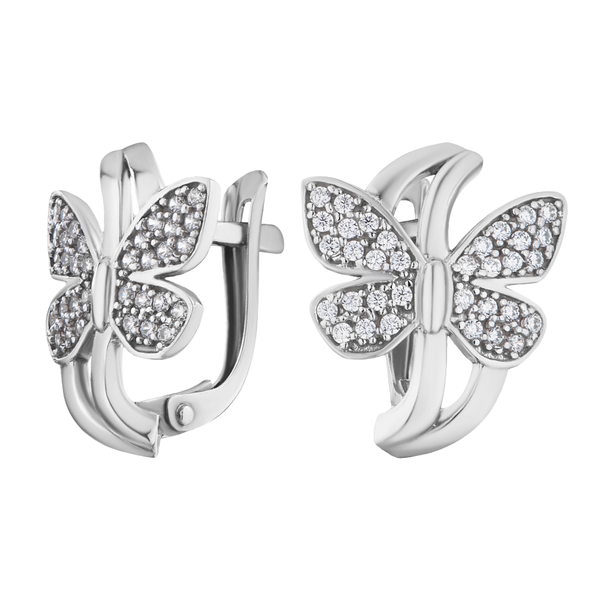 Ohrringe Creolen Ohrschmuck 925 Silber Zirkon Echtschmuck-image
