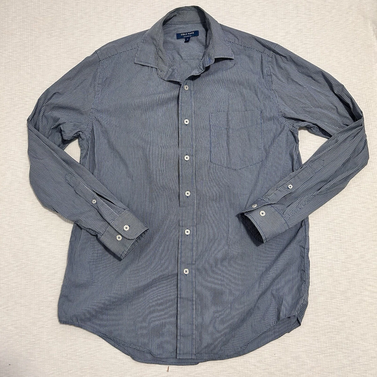 cole haan dress shirts Cole Haan Men's Button-Down Long Sleeve Performance Stretch Gingham Shirt