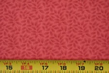 By 1/2 Yd, Pink Leaves on Hot-Pink Quilt Cotton, P2466