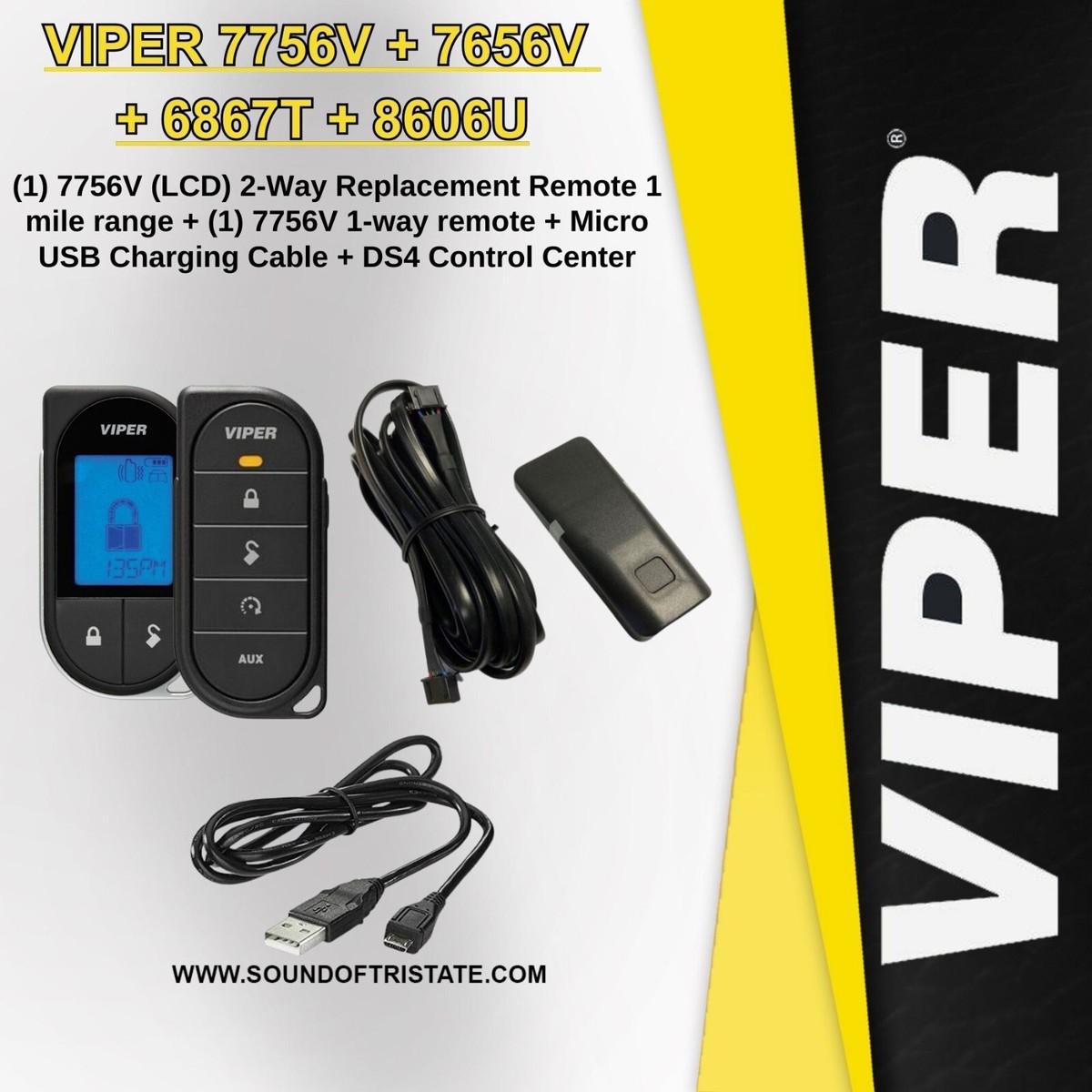 Viper 7756V 2-way LCD + 7756V 1-way remote & Charger with Antenna