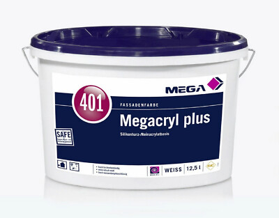 MEGA 401 Megacryl plus Dispersions Fassadenfarbe Silikonharz Reinacrylat 12,5 L