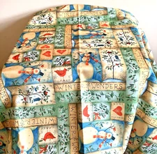 LH Country Christmas Winter Wonder Friends Forever Poly Tablecloth Rec. 80 x 60