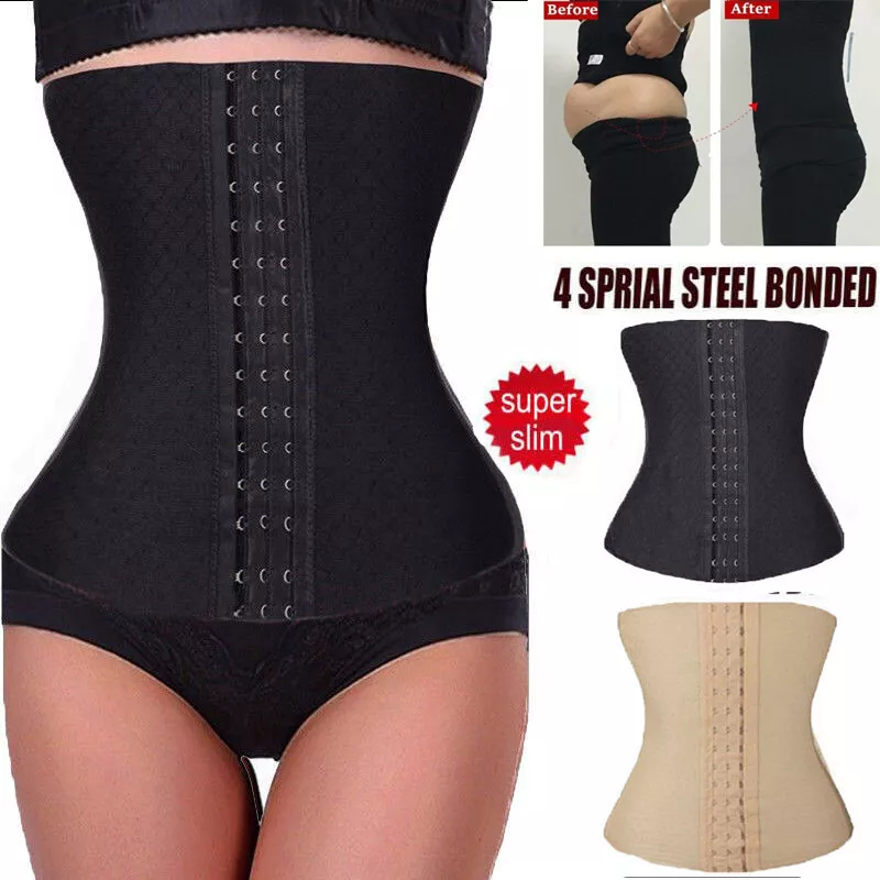 US Women Corset Waist Trainer Cincher Body Shaper Long Torso Weight Loss Girdle