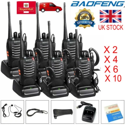 UK Baofeng BF-888S 400-470MHz Two-way Radio Walkie Talkie 1500mAh Long Range Lot