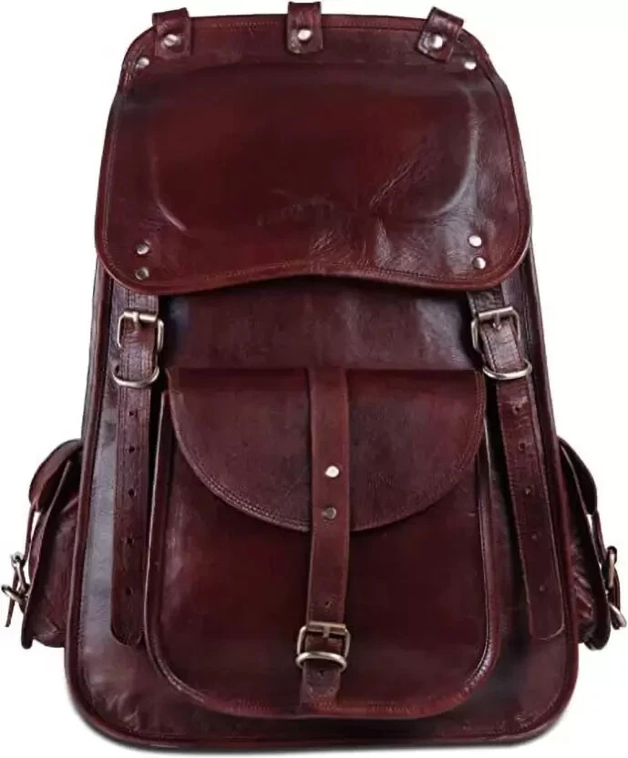 Leather Bag Backpack Travel Rucksack Handmade Men Vintage New Model Laptop