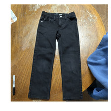Wonder Nation Boys Straight Jeans Size 6 Black Dark Wash Regular Fit Pockets