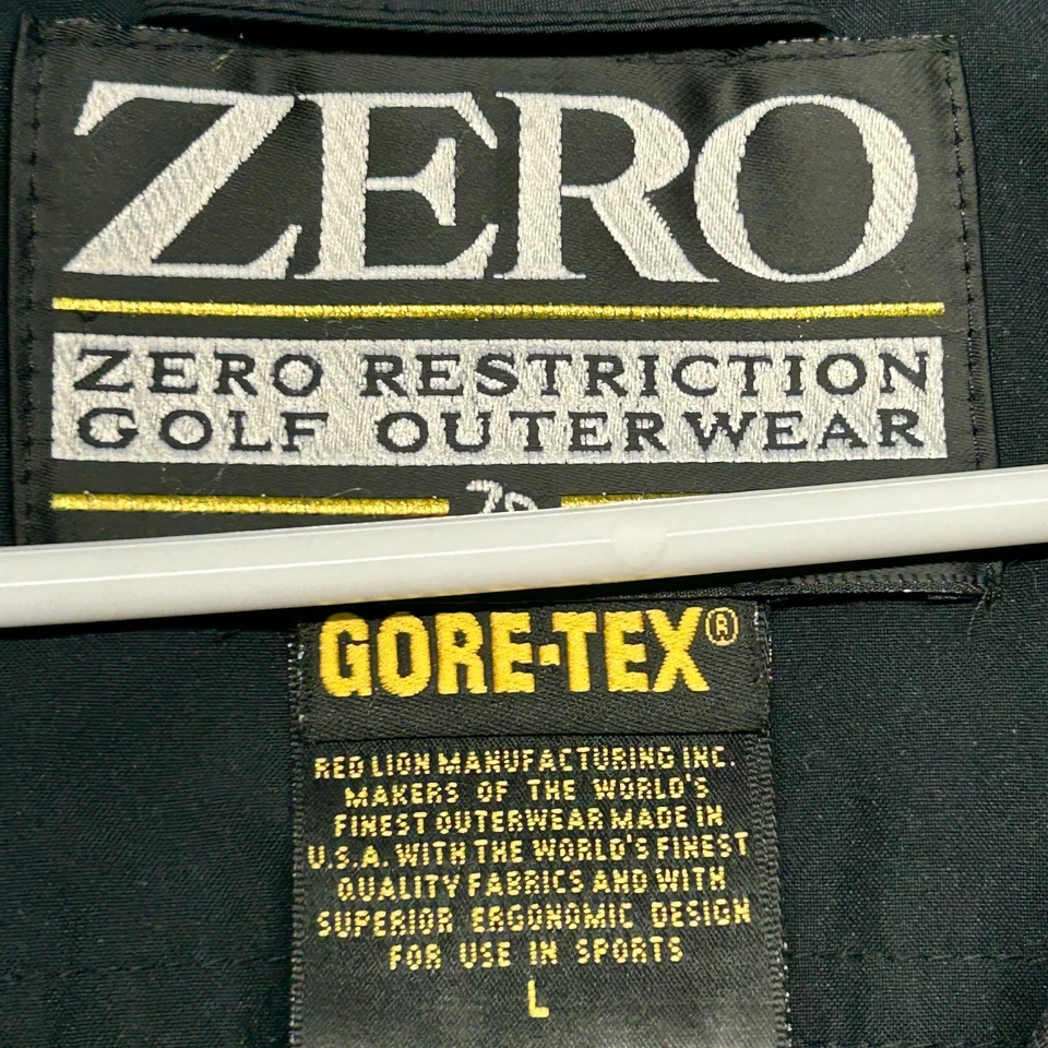Zero Restriction Golf Jacket Men's Large Black Gore-Tex Lined Pullover 1/4 Snap - Image 4 of 4