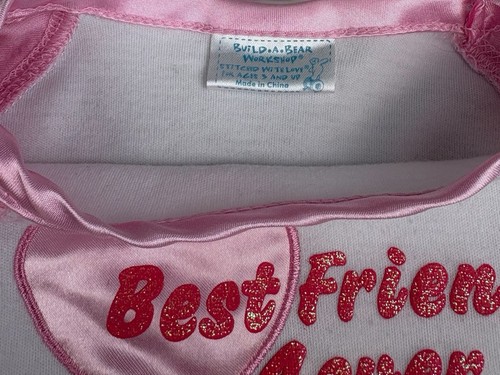 Build A Bear Outfit Best Friends 4 Ever Pink And White Shirt & Skort - Picture 5 of 12