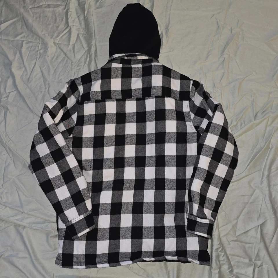 Chaqueta Tony Hawk Niños Talla Pequeña Blanca Y Negra A Cuadros Cremallera Sudadera con Capucha Chaqueta Foto 3 de 4