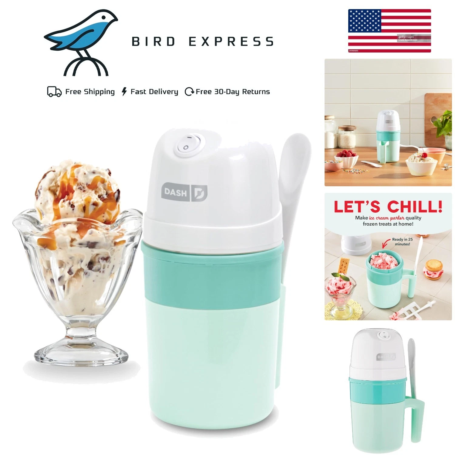Mini Ice Cream Maker 1.6 Cup Portable Gelato Sorbet Frozen Yogurt Maker
Opens in a new window or tab