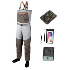 Fishing Waders, Waterproof Chest Waders for Men & Women, Lightweight Small Grey