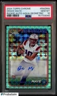 2024 Topps Chrome Aqua Geometric Refractor Drake Maye RC AUTO 64/199 PSA 10