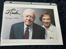 JIMMY+ROSALYNN CARTER HAND SIGNED 8x10 COLOR PHOTO    Full JSA Letter LOA