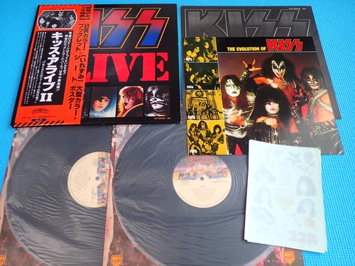 KISS 2LP Alive II 1st Pressing w/Tattoo, Booklet 1977 Japan VIP-9529/30 OBI