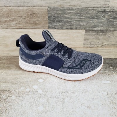 Saucony Stretch & Go Breeze Womens Shoes Sz 9.5 Gray Navy Mesh Lace Up Sneakers
