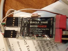 Eagle Tree MicroPower E-Logger with RPM sensor and digital display