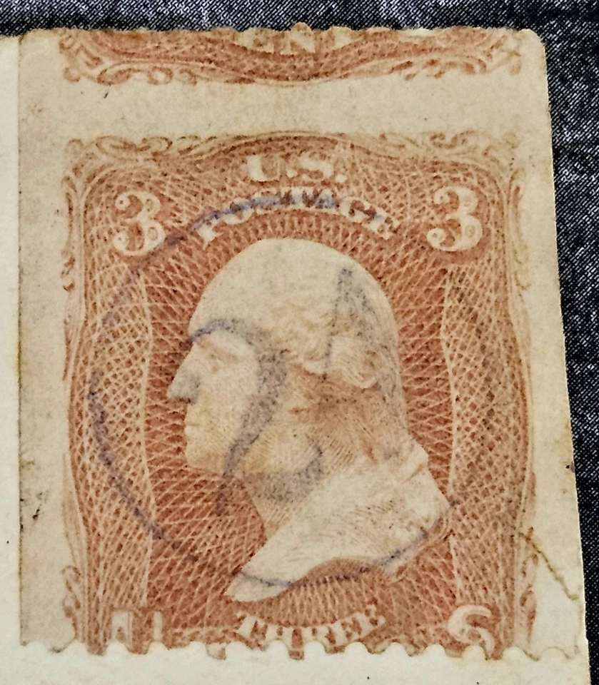 EFO #65 Misperf on cover. Word "cents" Missing. 1861. - Image 2 of 2