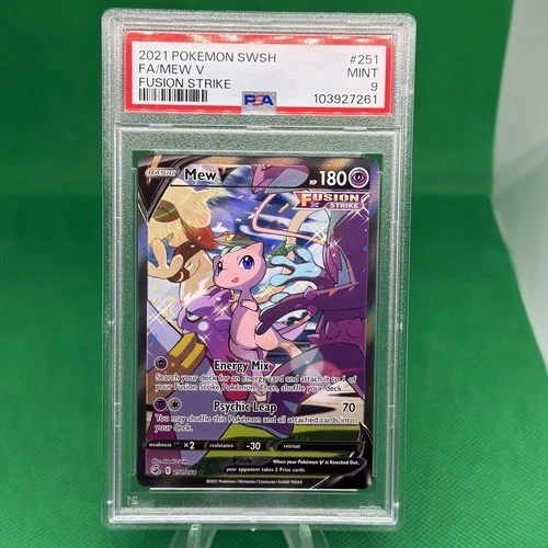 2021 POKEMON SWORD & SHIELD FUSION STRIKE #251 FULL ALT ART MEW V PSA 9