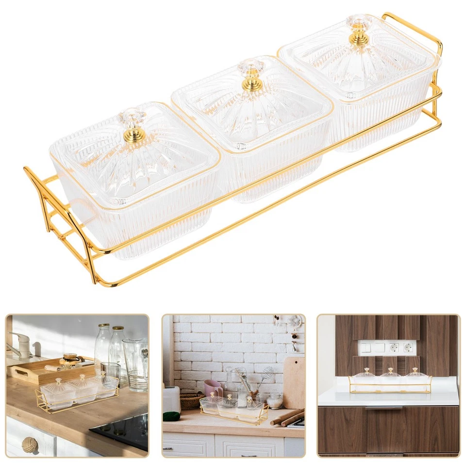  Fruit Divided Bowl Compartment Serving Bowls Clear for Entertaining