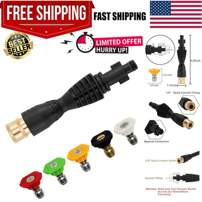 #ad #ad Pressure Washer Gun Adapter Kit with 5 Nozzles amp; 1 4quot; Quick Connect for Versa... $32.99