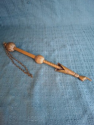 MUSEUM QUALITY Antique Brass Torah Pointer Heavy 141g Yad 19th Century European