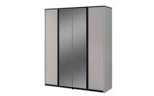 Szara szafka do sypialni Designerska szafka lustrzana Drewno Szafa