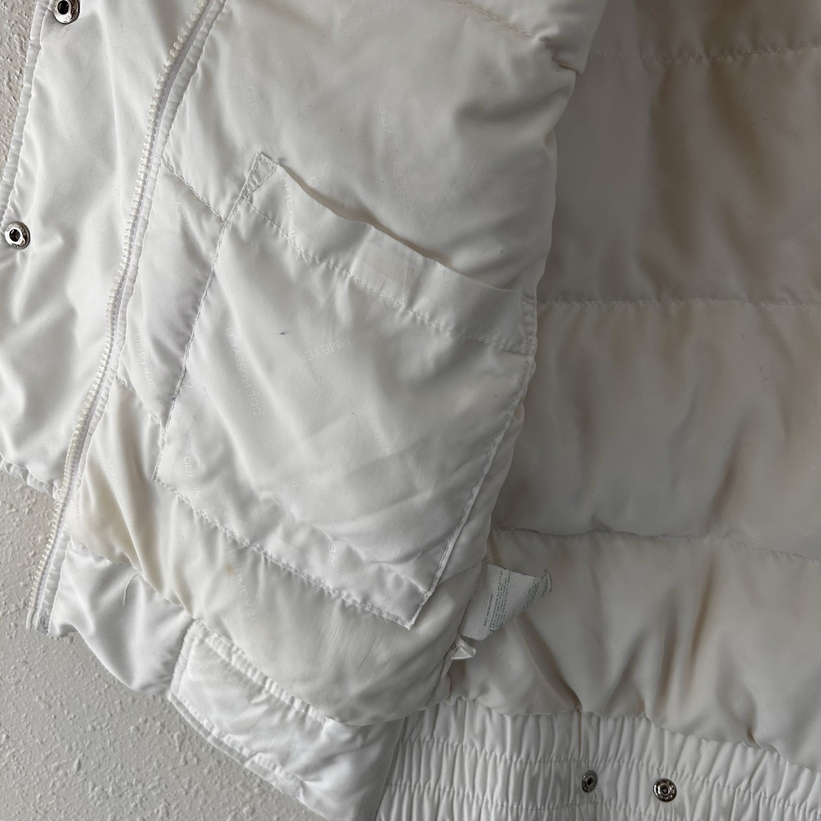 Obermeyer Dynasty Feather Trim Hooded Ski Puffer Down Jacket White Women 6 Y2K image 8
