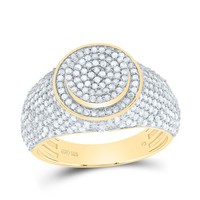 925 Silber Vergoldet Echter Diamant Klaster Gestuft Halo Cocktail Ring 1.25 Ct