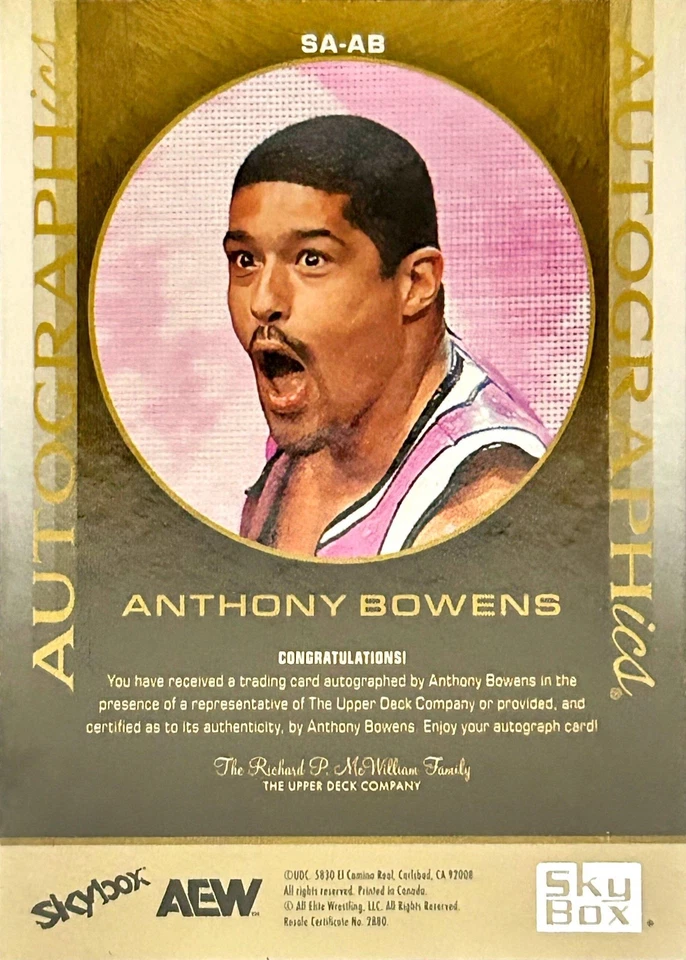 2025 SkyBox Metal Universe AEW Энтони Боуэнс #SA-AB автографы - Изображение 2 из 2