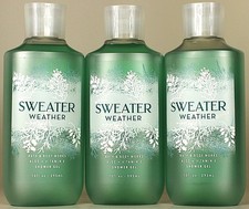QTY 3 - Bath Body Works SWEATER WEATHER Body Wash Shower Gel 10oz