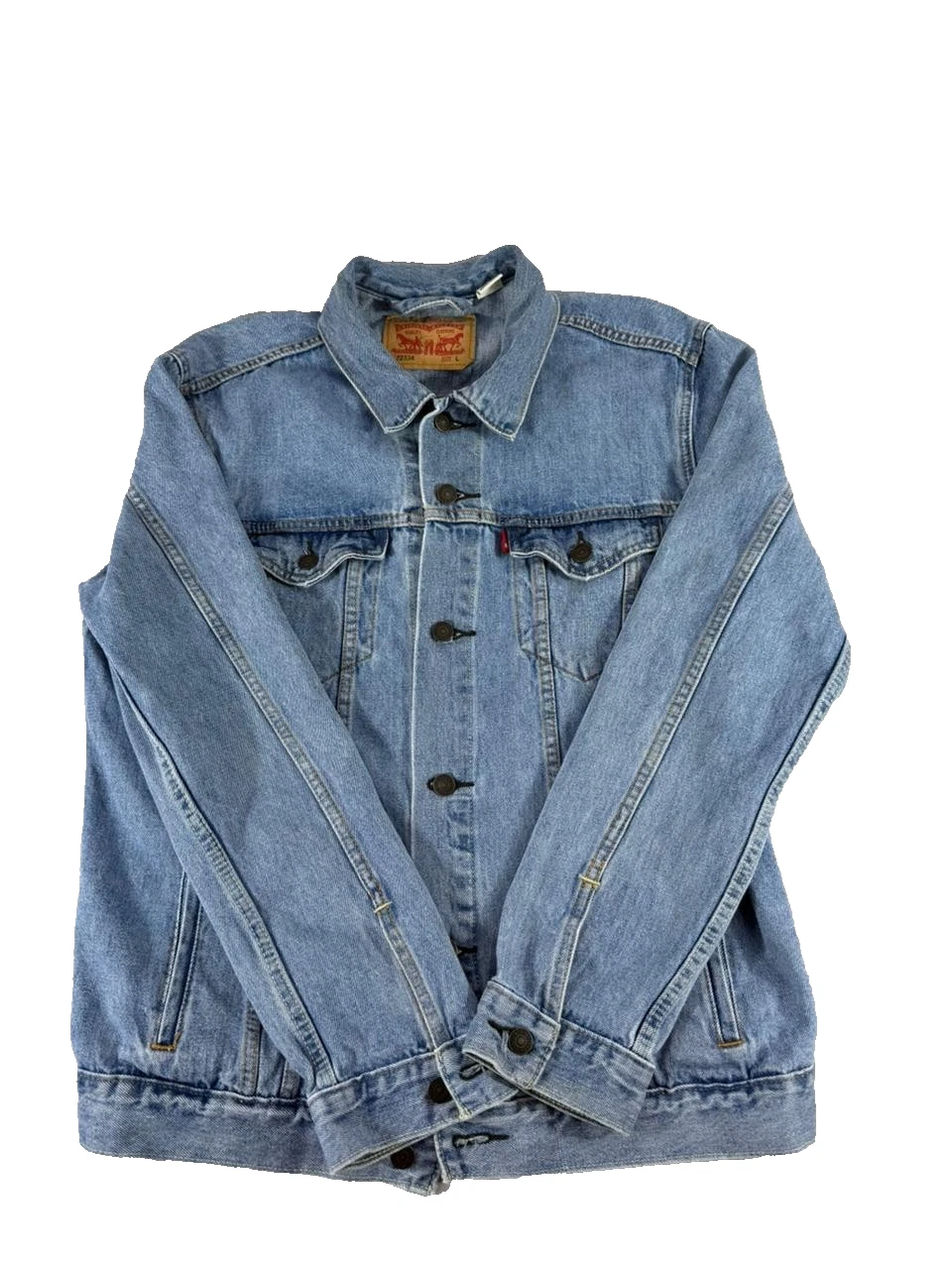 Levi’s Strauss Men Denim Trucker Jacket Blue Button Front Size Large
Opens in a new window or tab
