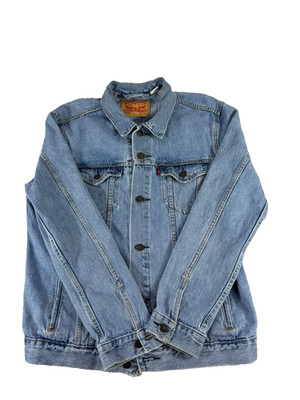 Levi s Strauss Men s Denim Trucker Jacket Blue Button Fly Size Large