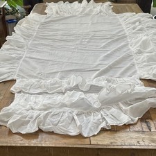 Pottery Barn Kids Dust Ruffle Crib Skirt White 100 Cotton 18" Drop 52" x 28"