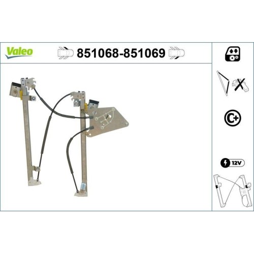Lève-vitre avant gauche Valeo 851068 mécanisme électrique de rechange pour Opel Vauxhall