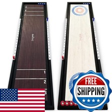 Swooc 2-in-1 Shuffleboard and Curling Table 4ft Solid Wood