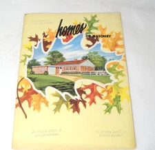 Masonry Homes 1952 MCM designs National Plan Service 24 pp. Illustrated