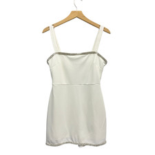 Lulus Glowing Allure White Rhinestone Sleeveless Bodycon Mini Dress size M