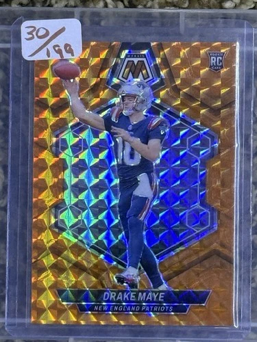2024 Panini Mosaic - Rookies Drake Maye #303 Orange Mosaic Prizm /199 (RC)