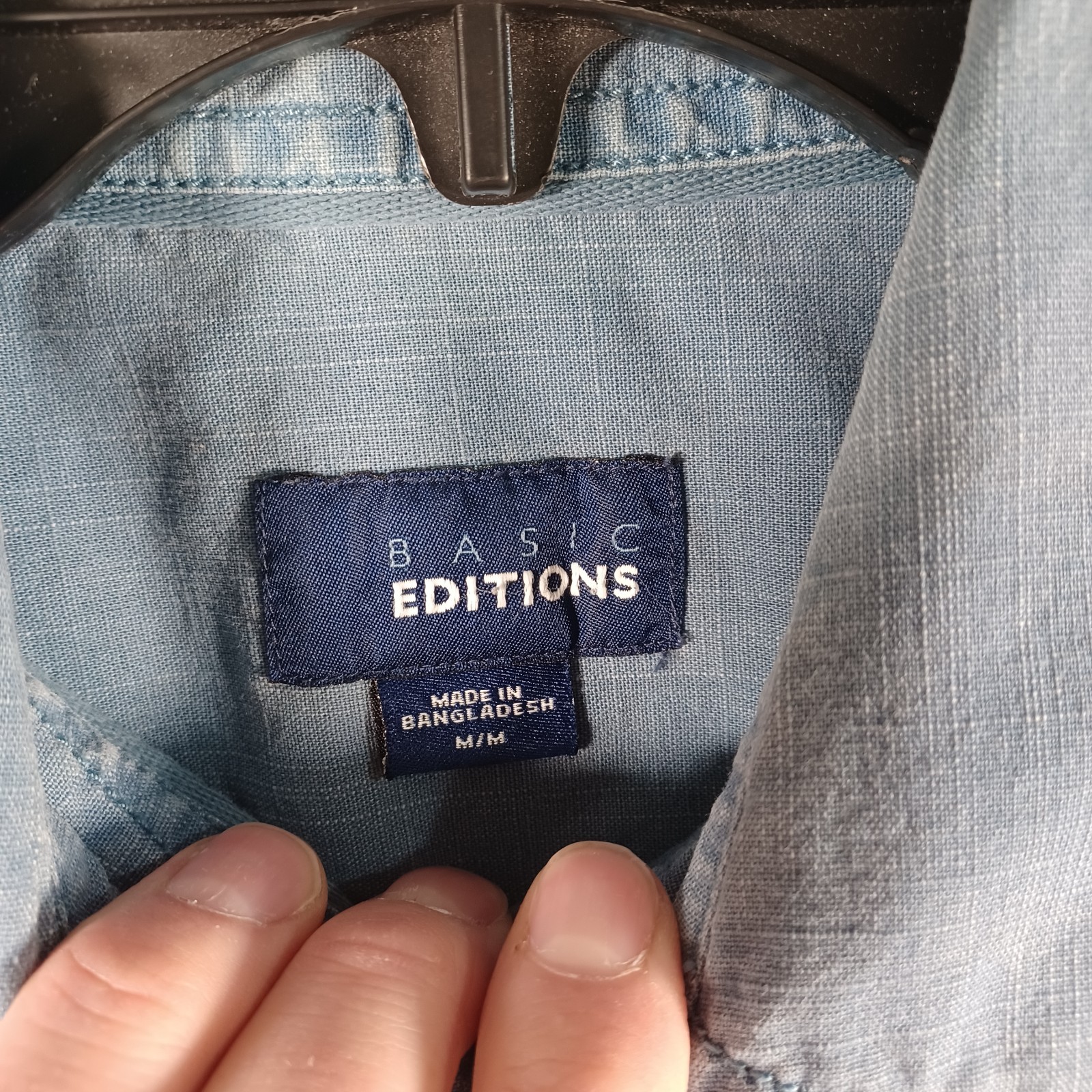 Basic Editions Mens Purplish Gray Button-Down Shi… - image 4