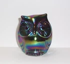 Fenton Glass Plum Carnival Purple Small Sitting Owl Figurine by Mosser Glass