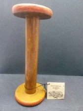 Large Vintage Wooden Yarn Spool Bobbin Textile Industrial Antique 10" Tall