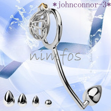 Chastity Cage with Hook 2 in 1 Male Metal Chastity Cage Device Ring Lock