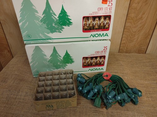 2 NOMA Christmas 25’ String Light Set Clear C7 25 Bulbs Per Box-50 Total VINTAGE - Picture 1 of 6